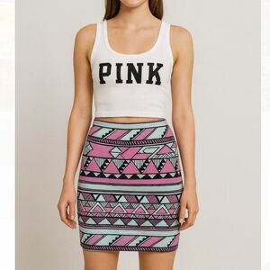 Pink Victoria’s Secret Pink and white casual bandeau skirt